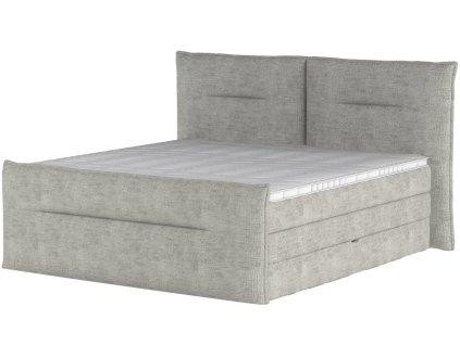 Čalúnená boxspring posteľ SNOW - sivá - moderné čelo - produktová fotografia