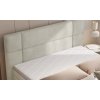 Boxspring posteľ - detail čela a matraca - béžové čalúnenie a prešívanie