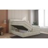 Boxspring posteľ s úložným priestorom - vyklopený rošt - béžová čalúnená