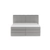 Čalúnená boxspring posteľ DREAMO - sivá - moderné čelo - produktová fotografia