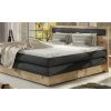 Boxspring posteľ LISA - masívne drevo - celkový pohľad zošikma - v spálni
