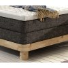 Boxspring posteľ - detail spodného rámu - masívne drevo a čalúnenie