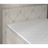 Čalúnená boxspring posteľ - detail čela - prešívanie do kosoštvorcov