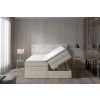 Boxspring posteľ s úložným priestorom - vyklopený rošt - béžová čalúnená