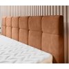Čalúnená posteľ - detail čela - vertikálne prešívanie a čalúnenie