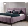 Čalúnená posteľ PAUL - fialová - celkový pohľad v spálni - z boku