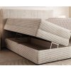 Boxspring posteľ s úložným priestorom - vyklopený rošt - béžová čalúnená