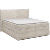 Čalúnená boxspring posteľ BORA - béžová - vysoké čelo - produktová fotografia