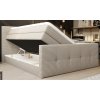 Boxspring posteľ s úložným priestorom - bočný výklop na lôžkoviny - béžové čalúnenie