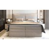Boxspring posteľ HERMES - béžová - v spálni - celkový pohľad spredu