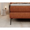 Boxspring posteľ - detail bočného rámu - čalúnenie a kovová noha