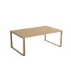Konferenčný stolík COVA - zlatá konštrukcia - doska dub artisan - produktová fotografia