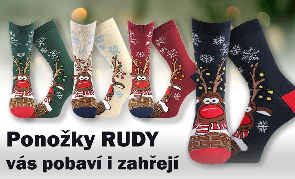 Ponožky RUDY pobaví i zahřejí