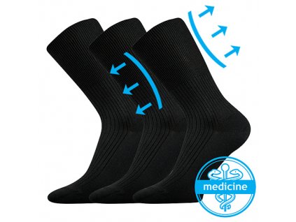 Ponožky Zdravan (Parametr-barva černá, Velikost 46-48 (31-32))