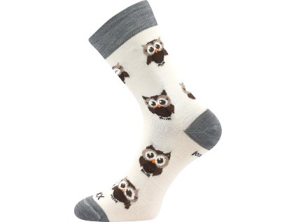 ponožky Bubo sovičky bílá (Velikost 39-42 (26-28))