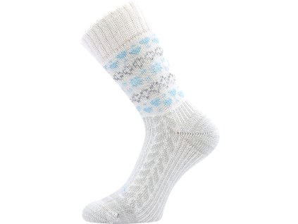 Dámské vlněné ponožky VoXX Veltra smetanově-zelené (Parametr-barva smetanová-zelená, Velikost 39-42 (26-28))