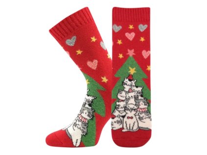 Ponožky dámské silné EMILY s obrázkem VÁNOČNÍHO STROMEČKU (Velikost 35-38 (23-25))