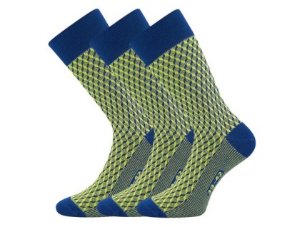 Ponožky pánské společenské ŽERYK s bavlnou MODRÉ (3 páry) (Velikost 39-42 (26-28))