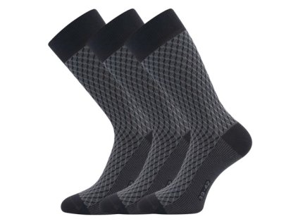 Ponožky pánské společenské ŽERYK s bavlnou TMAVĚ ŠEDÉ S ŠEDOU (3 páry) (Velikost 39-42 (26-28))