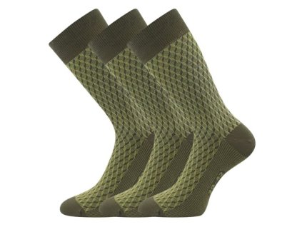 Ponožky pánské společenské ŽERYK s bavlnou KHAKI (3 páry) (Velikost 39-42 (26-28))