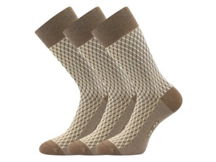Ponožky pánské společenské ŽERYK s bavlnou SVĚTLE HNĚDÉ (3 páry) (Velikost 39-42 (26-28))