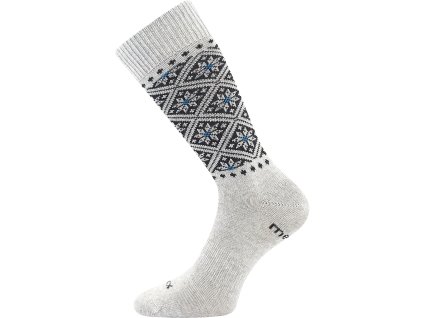 Ponožky dámské silné NORDKAPP z merino a s ionty stříbra SVĚTLE ŠEDÉ (Velikost 35-38 (23-25))