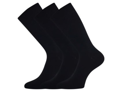 Ponožky klasické bambusové EKOL 3pár ČERNÉ (Velikost 35-38 (23-25))