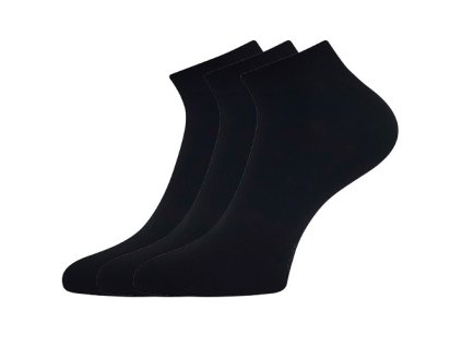 Ponožky krátké bambusové EKOS 3pár ČERNÉ (Velikost 35-38 (23-25))