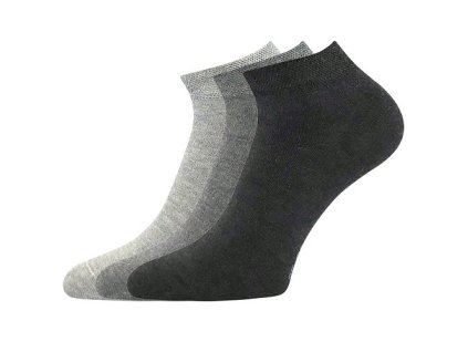 Ponožky krátké bambusové EKOS 3pár ŠEDÝ MIX (Velikost 35-38 (23-25))