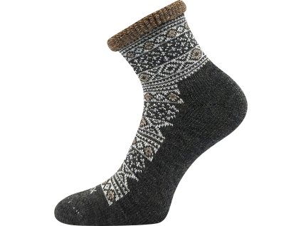 Ponožky dámské zimní vlněné ALESUND tmavě šedé melé (Velikost 35-38 (23-25))