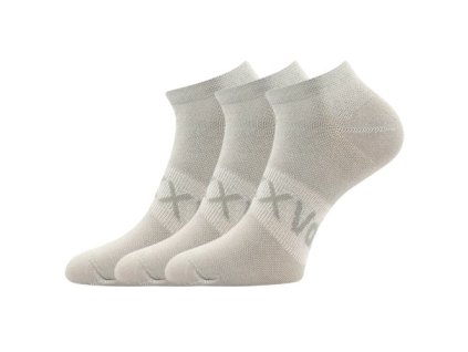 Ponožky dámské krátké slabé REX 20 s bavlnou ŠEDÉ (3 páry) (Velikost 35-38 (23-25))