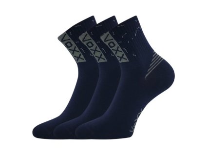 Ponožky bavlněné sportovní CODEX tmavě modré (3 páry) (Velikost 35-38 (23-25))