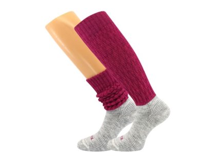 Ponožky dámské zimní NARVIK s merinem a alpakou TMAVĚ RŮŽOVÉ (Velikost 35-38 (23-25))