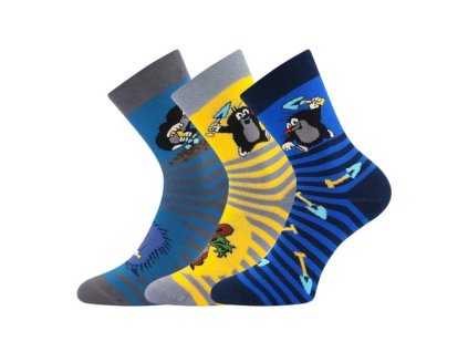 Ponožky dětské froté KRTEK obrázkové chlapecké (3 páry) (Velikost 20-24 (14-16))