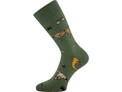 Ponožky slabé hunting LOVIX 01 s loveckými motivy HONU (3 páry) (Velikost 39-42 (26-28))