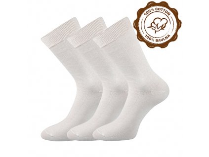 Ponožky Bára 100% bavlna bílé (Parametr-barva Bílá, Velikost 38-39 (25-26))