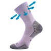 Ponožky dětské slabé z merino OPTIMALIK s ionty stříbra SVĚTLE FIALOVÉ (3 páry) (Velikost 20-24 (14-16))