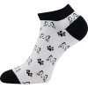Ponožky barevné DEWOW s obrázky KOČEK v bílé (3 páry) (Velikost 35-38 (23-25))