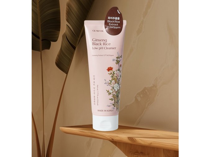 GLAMFOX Ginseng Black Rice Low pH Cleanser - Čistíci gel s ženšenu a černé rýže - 230 ml