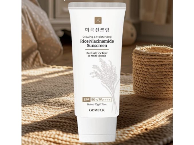GLAMFOX Rice Niacinamide Sunscreen - UV Filter SPF 50+/PA++++  - Multivitamin - 50 g