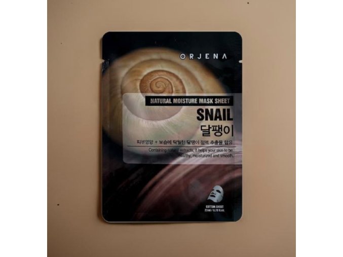 ORJENA Natural Moisture Snail Mask Sheet- Plátýnková maska s hlemýždím mucinem - 23 ml