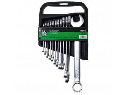 GK TOOLS Sada očkoplochých klíčů, matné 12 dílů | 6-22 mm, plastový držák
