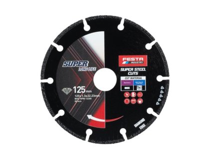 Kotouč diamantový FESTA INDUSTRY na kov 125x1.3x22.2mm