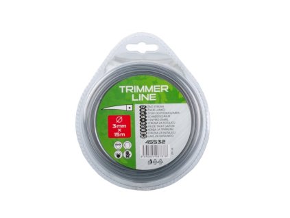 Struna žací čtverec 3mm x 15m nylonový střed