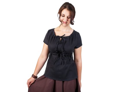 Halenka s krátkým rukávem - černá - Velikost: S (Velikost S)