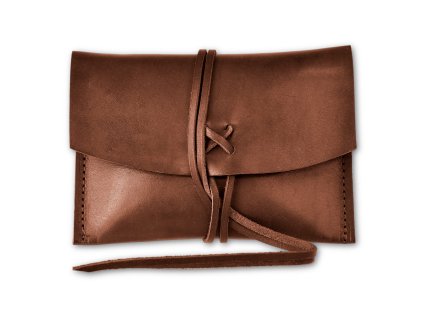 Kožený obal na tabák - Barva: hnědá (Barva Hnědá)