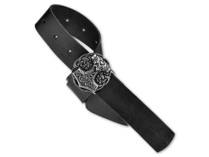 Kožený opasek Mjolnir - Barva: hnědá (Barva Hnědá)