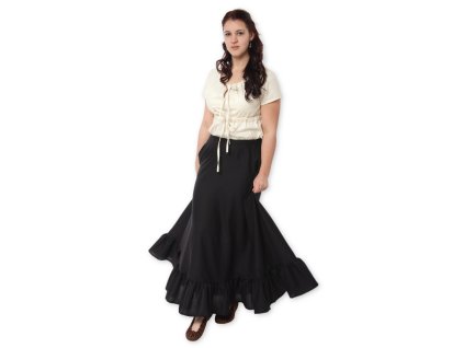 Dámská sukně s volánem - černá - Velikost: S (Velikost S)