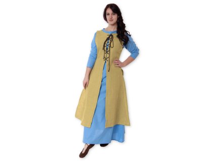 Svrchní lněné šaty Elbereth - Velikost: S/M (Velikost S/M)