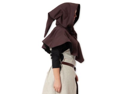 Gotická kápě - Barva: hnědá (Barva Hnědá)